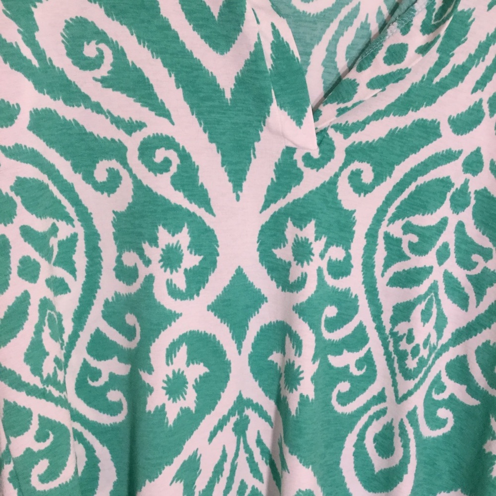 Paisley 3/4 Sleeve Blouse V Neck Hershe - Picture 5 of 6